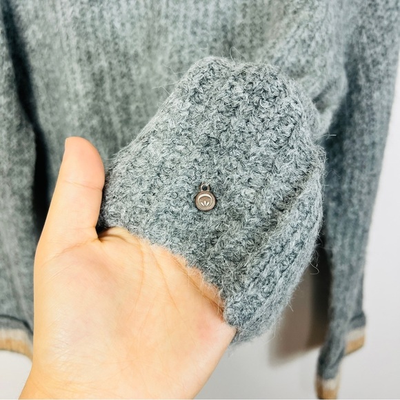 Cream CRMiranda Croped Pullover Grey Wool Blend Cowl Neck sweater Women XL - Picture 6 of 14